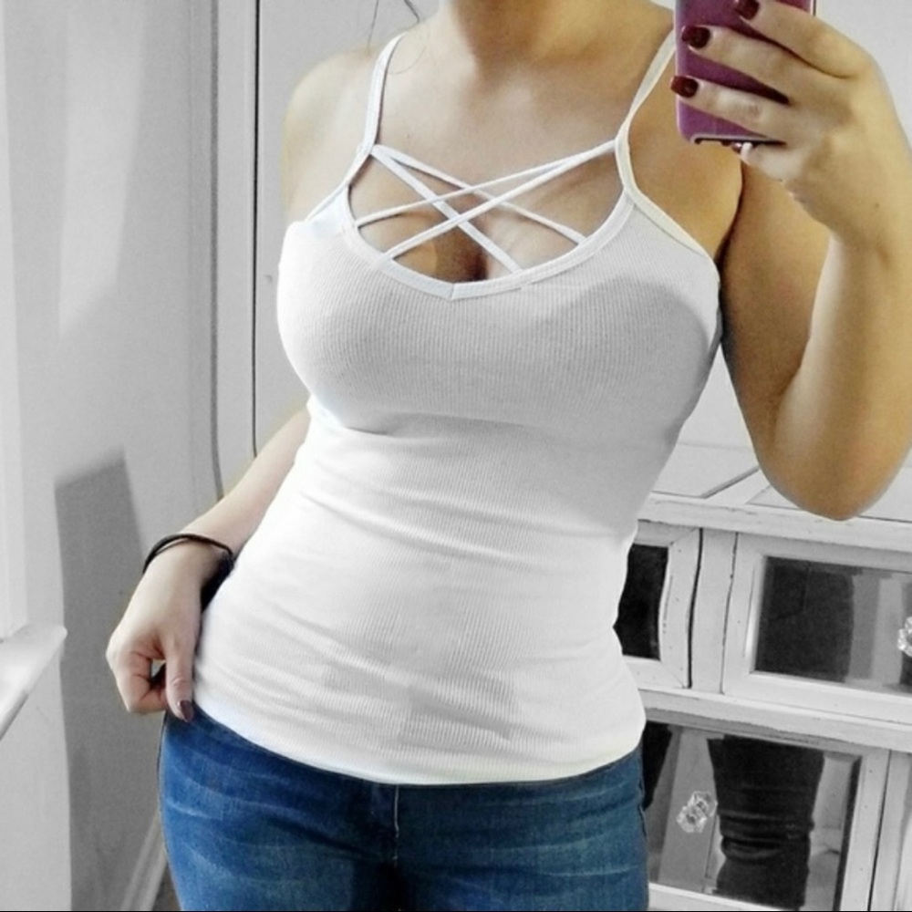 Bella Edge | Quinn Ribbed Double Strappy Tank Top - Picture 1 of 11